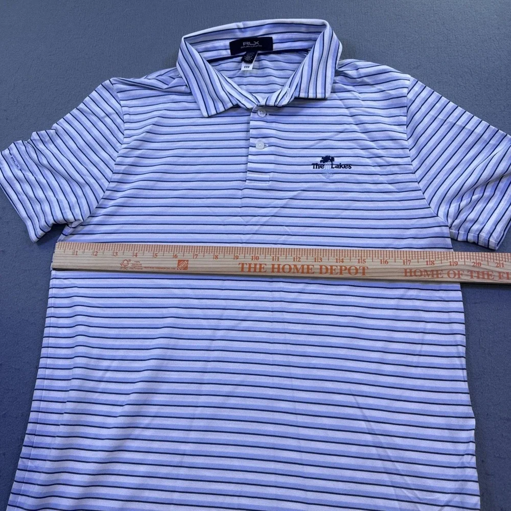 Ralph‎ Lauren RLX Shirt Boys XL (18-20) Golf Performance Polo Blue WHITE Striped